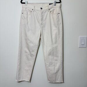VINCE Women’s Union Slouch Straight-leg Crop Jeans  Size 31 In Natural Raw Hem